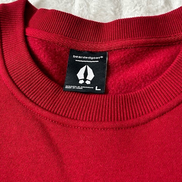 Men’s Bearded Goat Void Crew Rugged Sweatshirt Sz L Cotton Fleece Heavy Duty - Picture 4 of 10